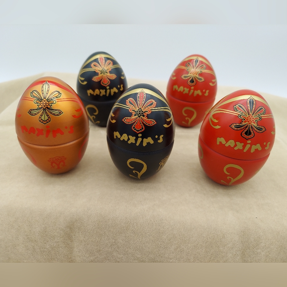 Maxim's of Paris egg shaped boxes